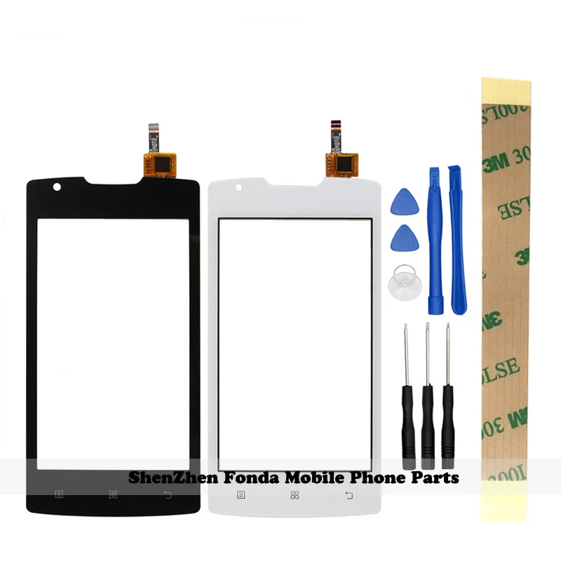 Tools+3M Sticker + Black white For Lenovo A1000 1000 Touch Screen Glass Capacitive sensor Digitizer panel | Мобильные телефоны и