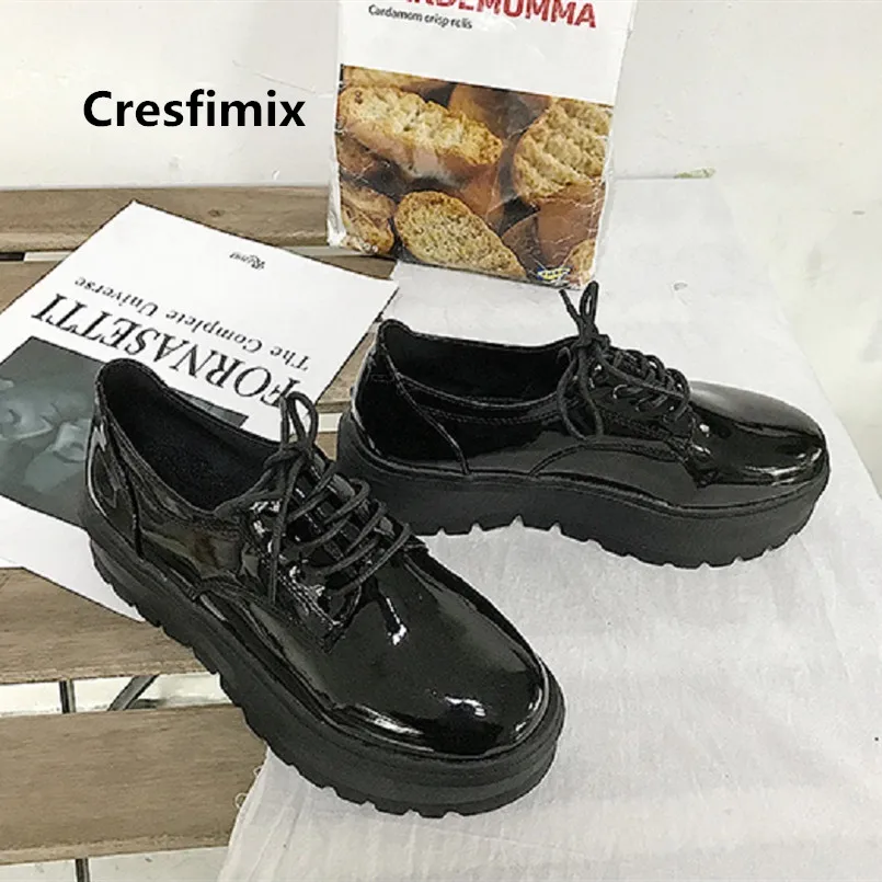 Cresfimix zapatos de mujer Крутая нескользящая обувь из искусственной кожи на плоской
