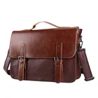 Портфель деловой из искусственной кожи Крейзи Хорс, двойной чехол на одно плечо, мессенджер большой вместимости в стиле ретро