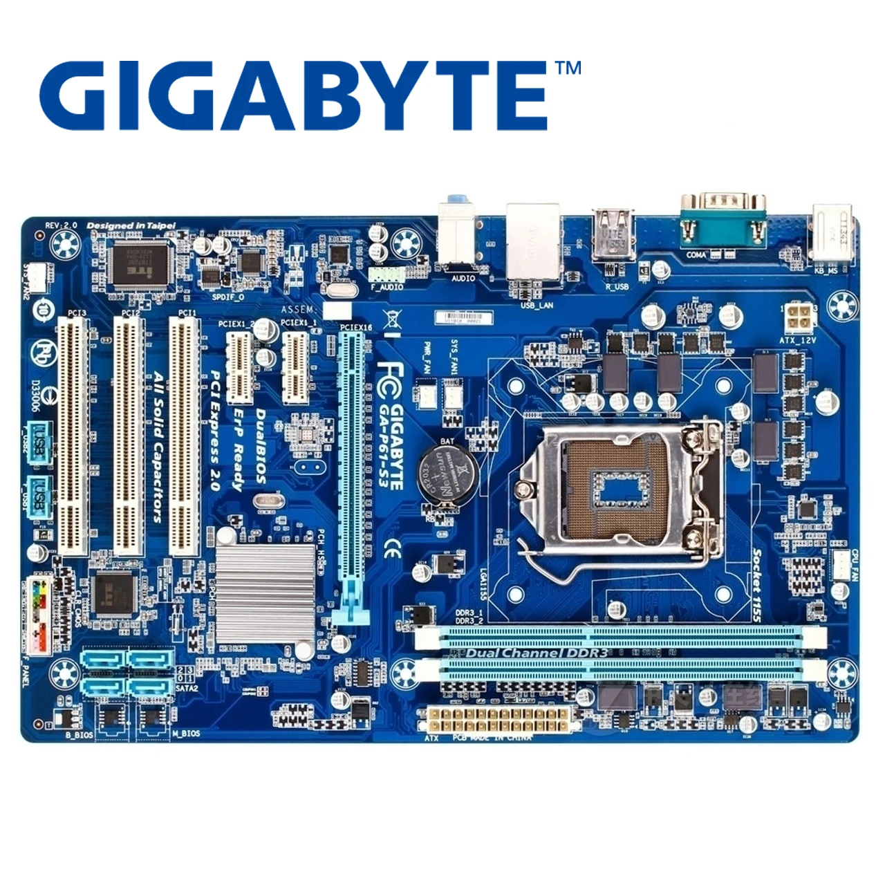 

LGA 1155 For Intel DDR3 Gigabyte GA-P61-S3 Motherboard 16GB H61 P61 S3 Desktop Mainboard Systemboard PCI-E 3.0 P61-S3 Used