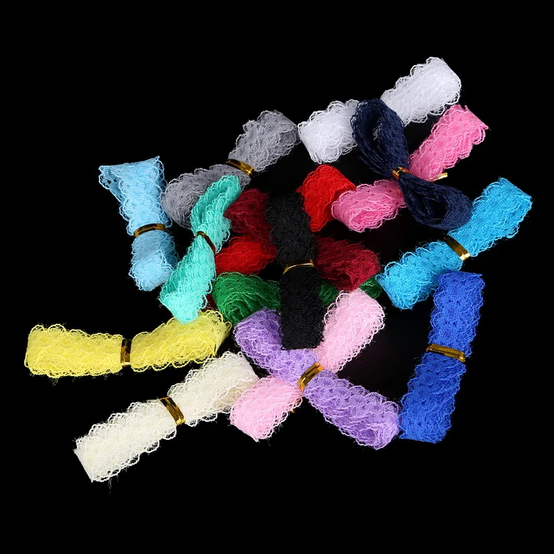 Ширина 15 мм 5 ярдов/партия вышитая сетчатая кружевная отделка ткань лента для