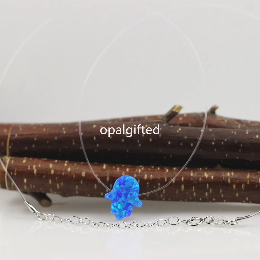 Лидер продаж прозрачная нейлоновая цепочка ожерелье с опалом Хамса прозрачное