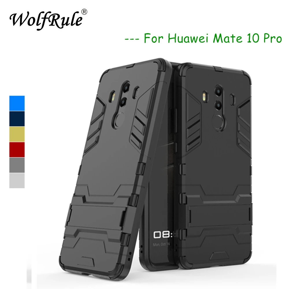 

Wolfrole Huawei Mate 10 Pro чехол Mate 10 Pro мягкий силиконовый + пластиковый чехол с подставкой для Huawei Mate 10 Pro Чехол 6,0"