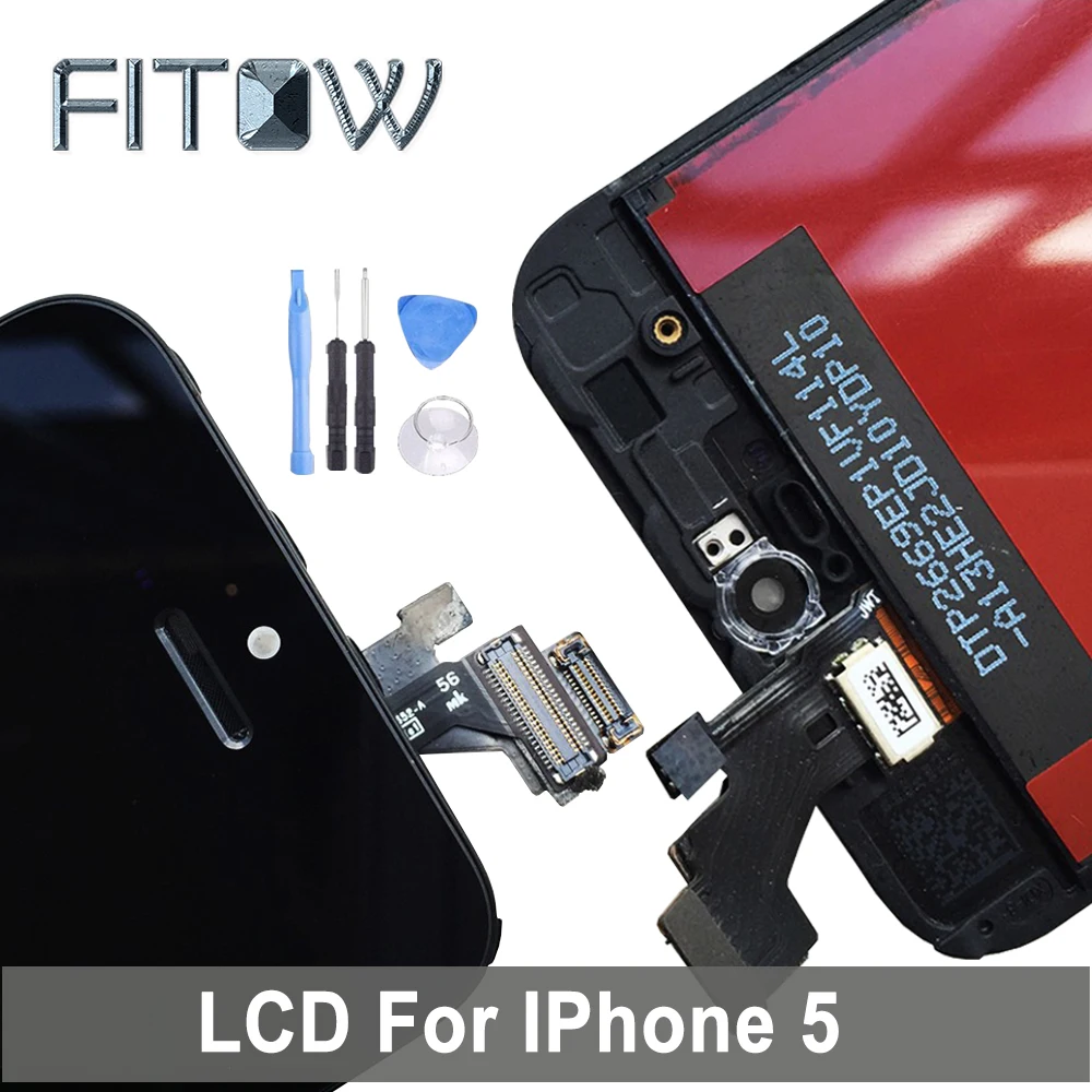 10 шт./лот fitow Марка 100% тестирование ЖК-дисплей для iPhone 5 г мобильного телефона