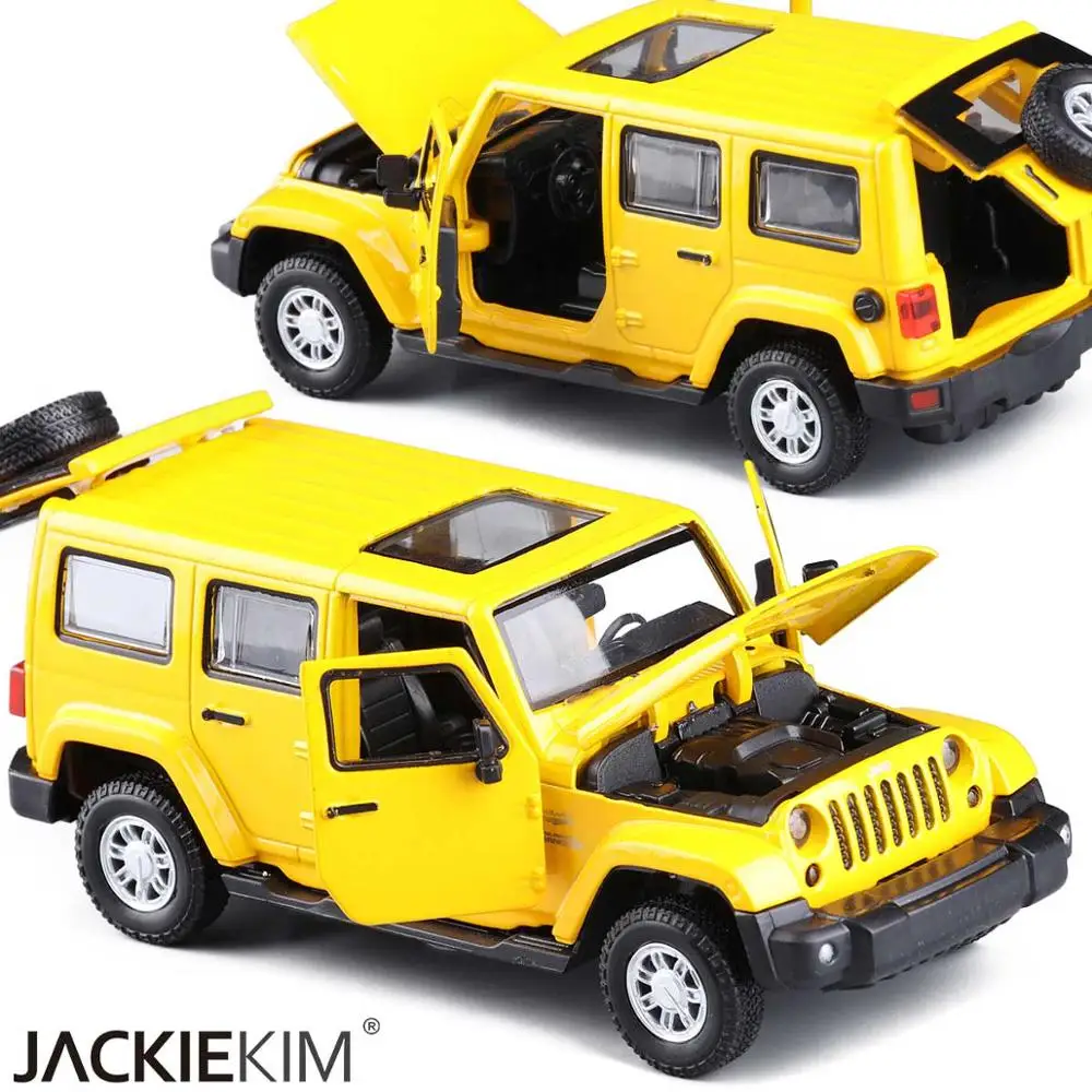 1:32 Весы Jeep Wrangler внедорожник автомобиль-Стайлинг моделирования сплава автомобиля коллекция литья Металл Авто модель для дети Игрушечные лошадки - Цвет: Цвет: желтый