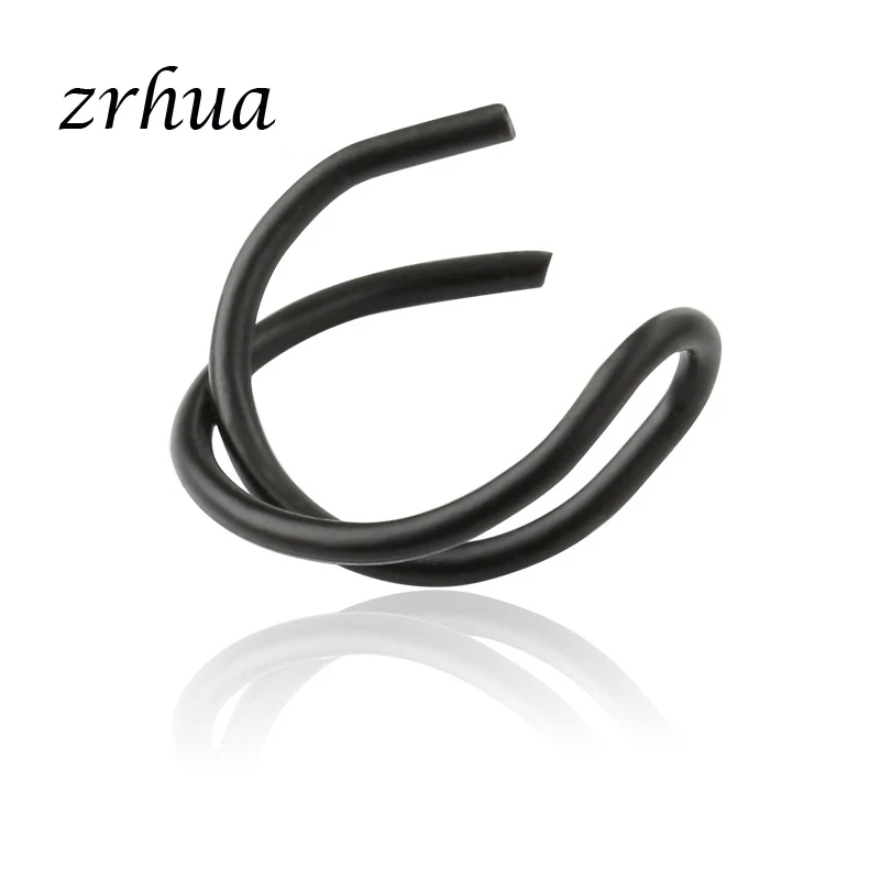 ZRHUA, новинка, полые серьги-клипсы для женщин, модные, металлические, прозрачные, простые серьги, элегантные, изящные, для девушек,, ювелирное изделие, подарок, одна штука - Окраска металла: black
