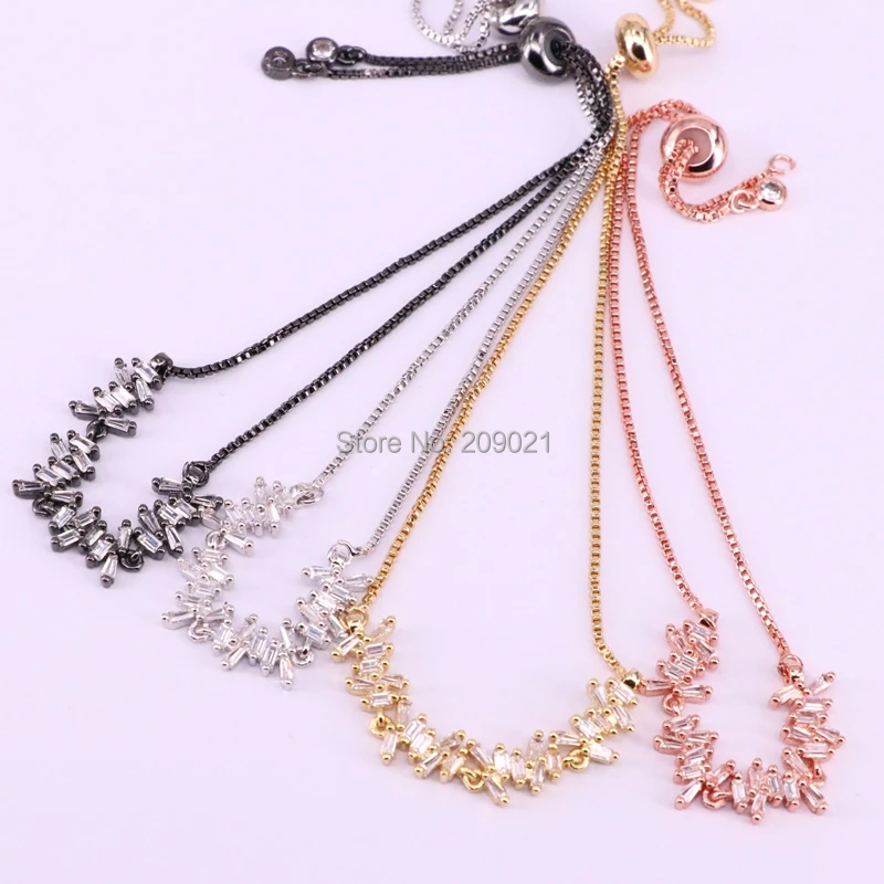 10Pcs Fashion Micro Pave Crystal Long Connector Bracelet For Women Adjustable Bracelets Jewelry | Украшения и аксессуары