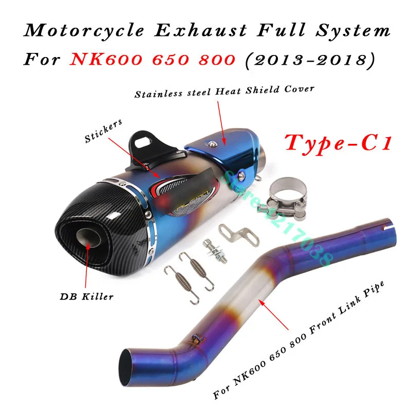 Для NK600 650 800 мотоцикл полная система выхлопной дБ убийца глушитель