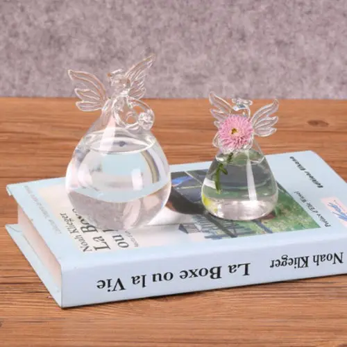 Clear Glass Angel Shape Flower Plant Hanging Vase Home Office Wedding Decor 1pcs | Дом и сад