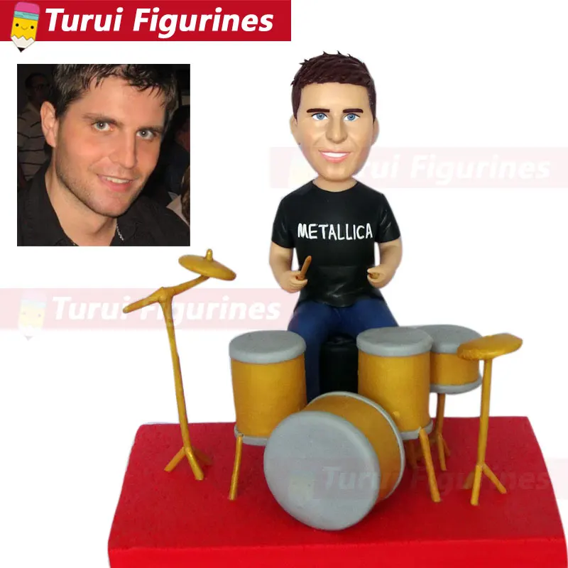 Персонализированный барабанщик с подвижной головкой подарок для парня мужа сына