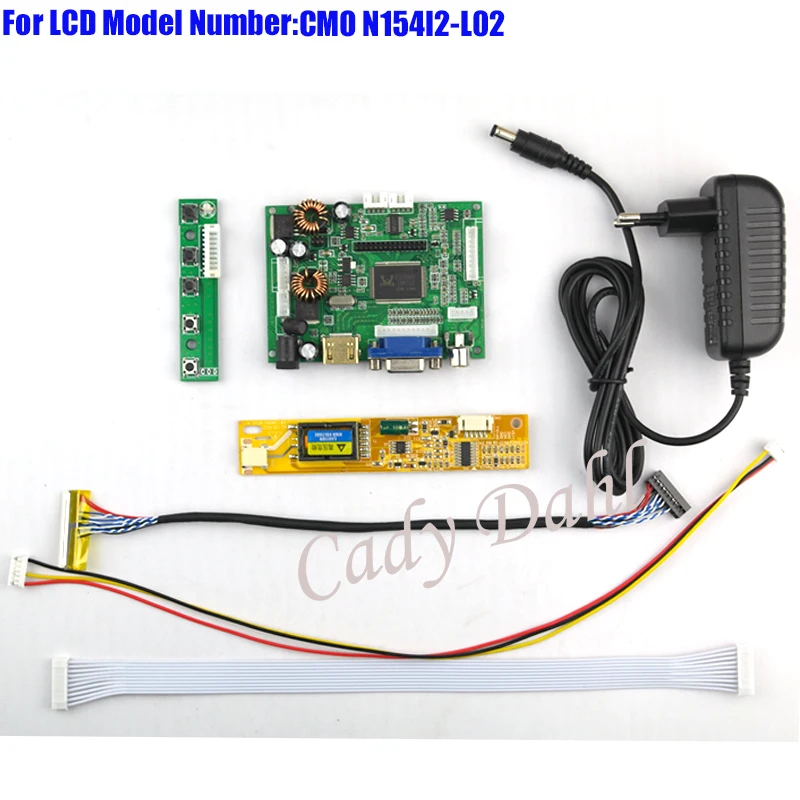 HDMI VGA 2AV аудио видео контроллер плата + инвертор 30P Lvds кабель для N154I2 L02 1280x800 1ch 6 бит