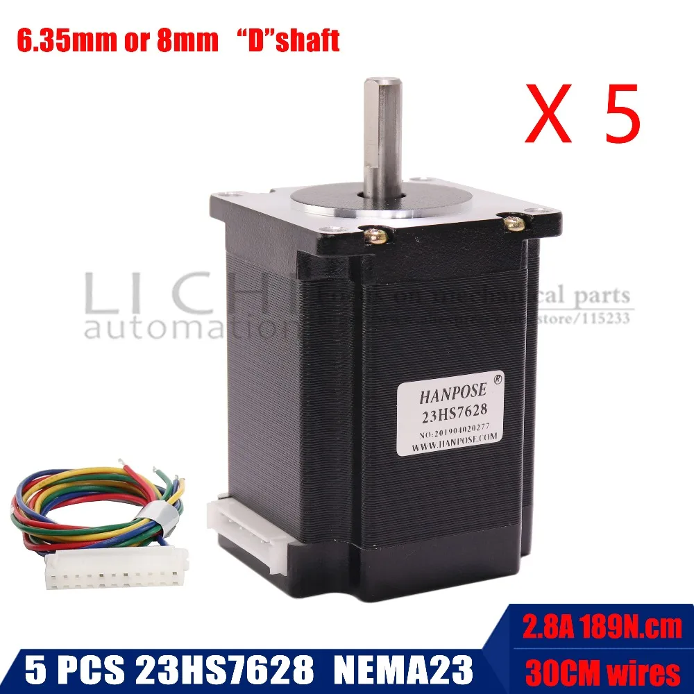5 шт. NEMA23 чпу шаговый двигатель 57x76mm1. 89N. м 4-привести 1.8deg/Nema 23 шаговый двигатель 3A 270Oz-in для станков с ЧПУ и 3D принтер