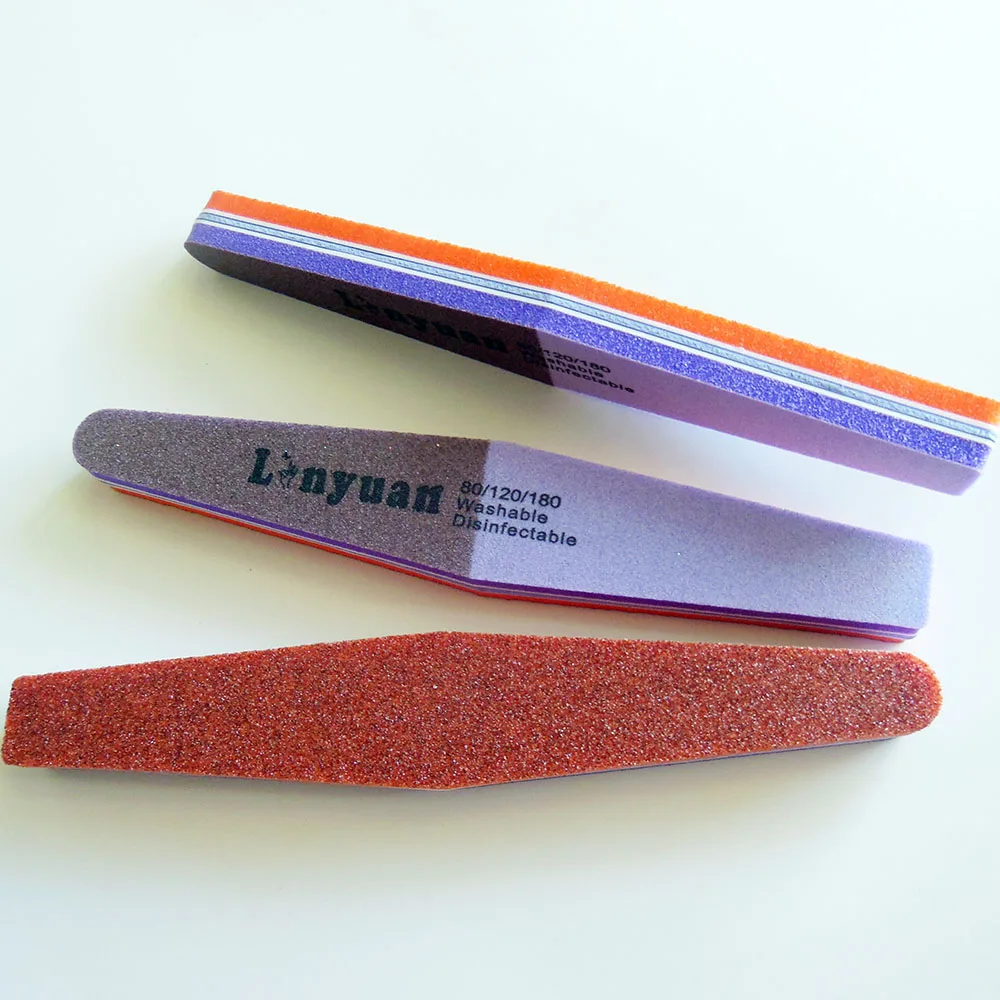 Алмазная пилка для ногтей набор маникюра 80/120/180 Грит 3 шт./лот|sponge nail file|nail filesanding