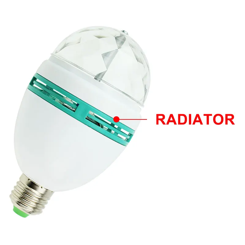 1X 6X E27 6 Вт 110 В 220 в цветной Авто вращающийся RGB проектор Хрустальный светодиодный