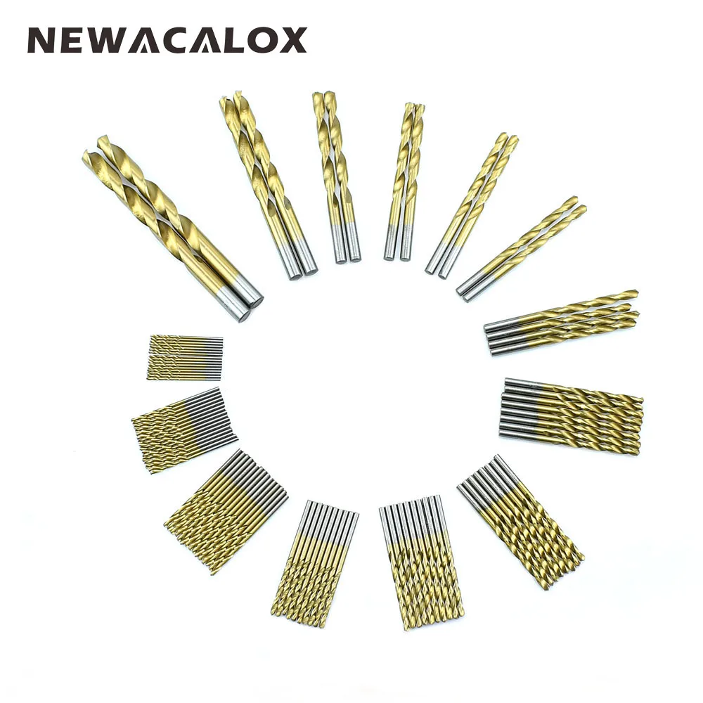 NEWACALOX HSS Сверло Набор инструментов 1 5 мм 10 Титан покрытием Нержавеющая сталь