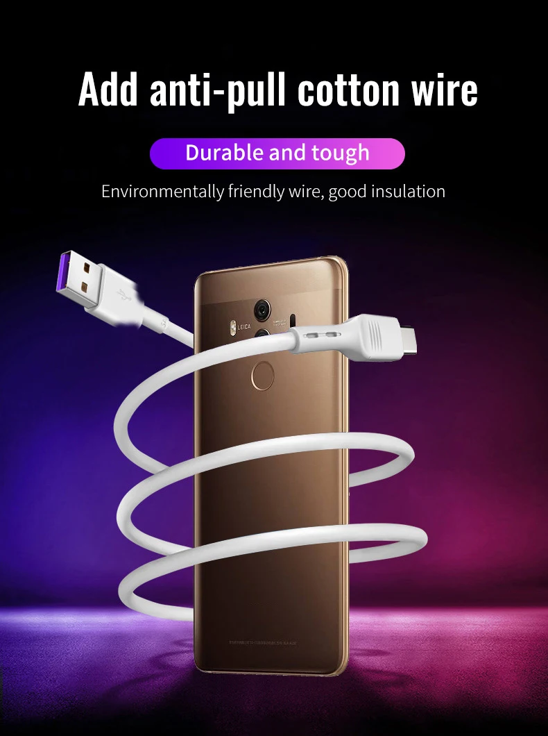 Uverbon 5A USB C кабель QC3.0 type C кабель для huawei mate 20 P20 Pro Honor 20 супер быстрое зарядное устройство type C USB C Быстрая зарядка