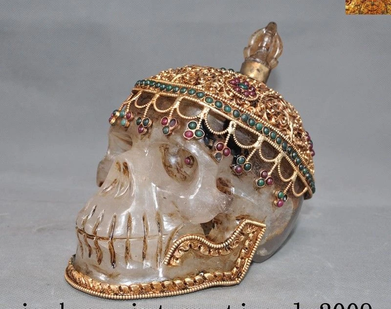 Редкий Тибетский натуральный кристалл серебро 24 k Золотая инкрустация