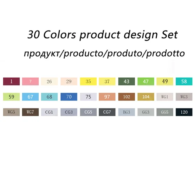 30 production set TOUCHFIVE 30/40/60/80/168 Цвета маркер для рисования набор для рисования манга с двойной головкой маркер для дизайн принадлежности ручка для школы - Цвет: 30 production set