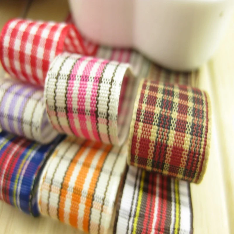 

Wholesale 20yards/lot 1.6cm fancy plaid ribbon DIY Ribbon hair Garment Accessories For Sewing Decoration free shipping YK106