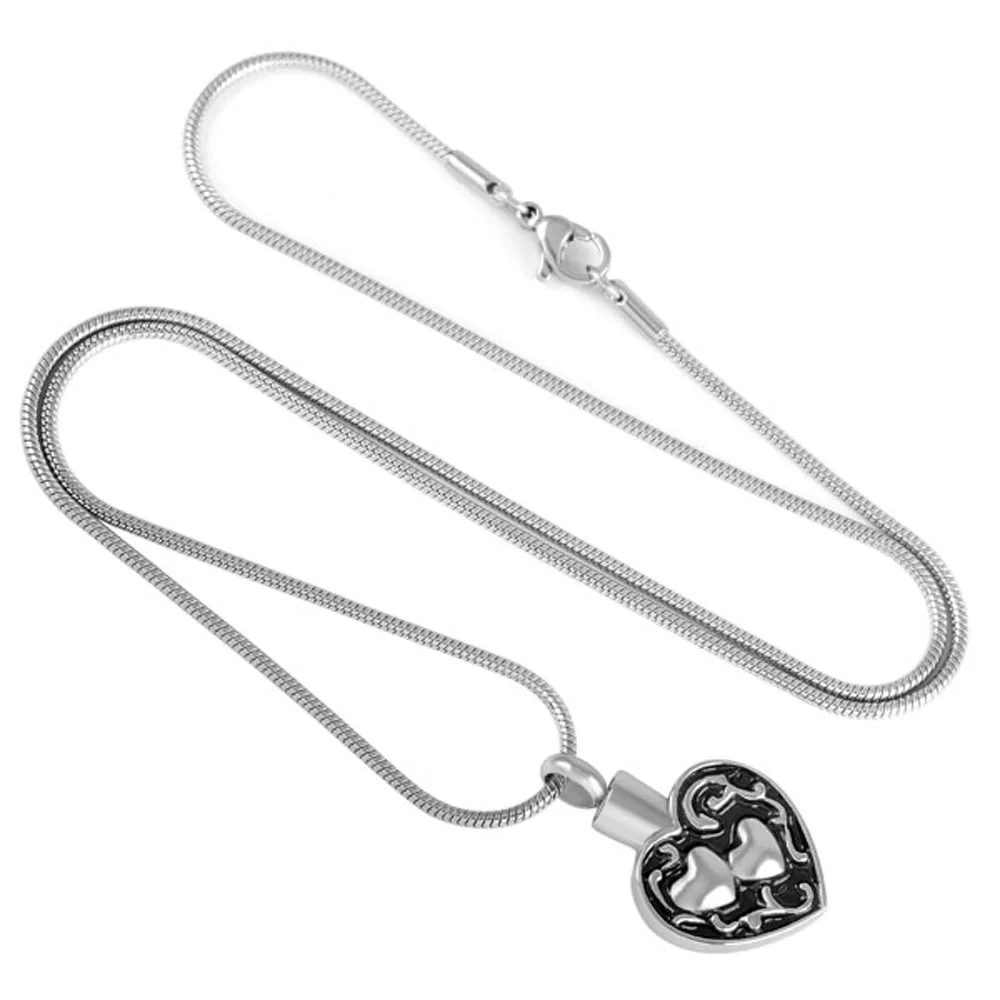 MJD8539 Discount !!! Big Sale 50% Off Heart Shape Hollow Double Urn Memorial Keepsakes Cremation (pendant only) | Украшения и