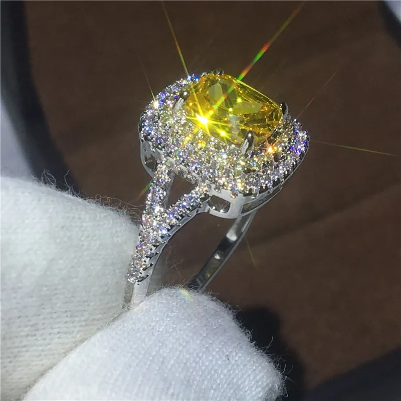 Модное кольцо для пары на годовщину 2ct AAAAA Циркон Cz серебро 925 пробы обручальное