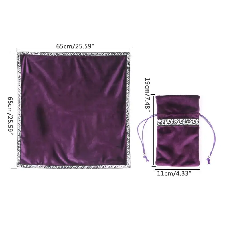 

Free shipping Velvet Tarot Tablecloth Divination Altar Tarot Cards Bag Board Game Accessories HN