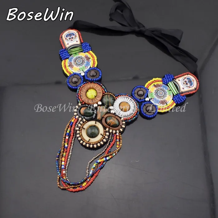 Женское винтажное ожерелье с керамическими бусинами и кисточками|pendant designs for