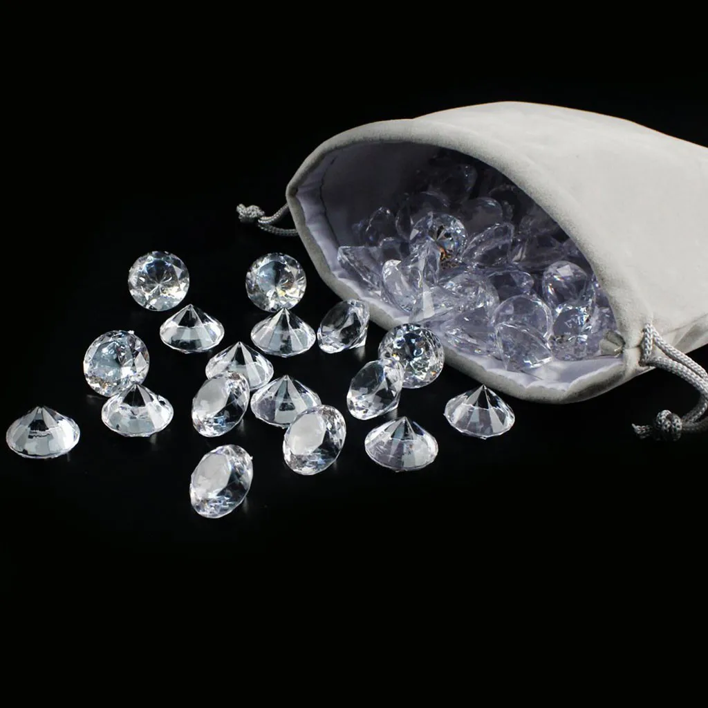 

300Pcs/Set 20mm Transparent Acrylic Pointed Diamond Decor Wedding Essential Materials High Quality Transparent Acrylic Diamond