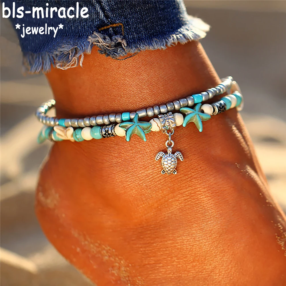 Bls-miracle Летний Пляжный Новый Модный Подарок для ног богемная черепаха подарок