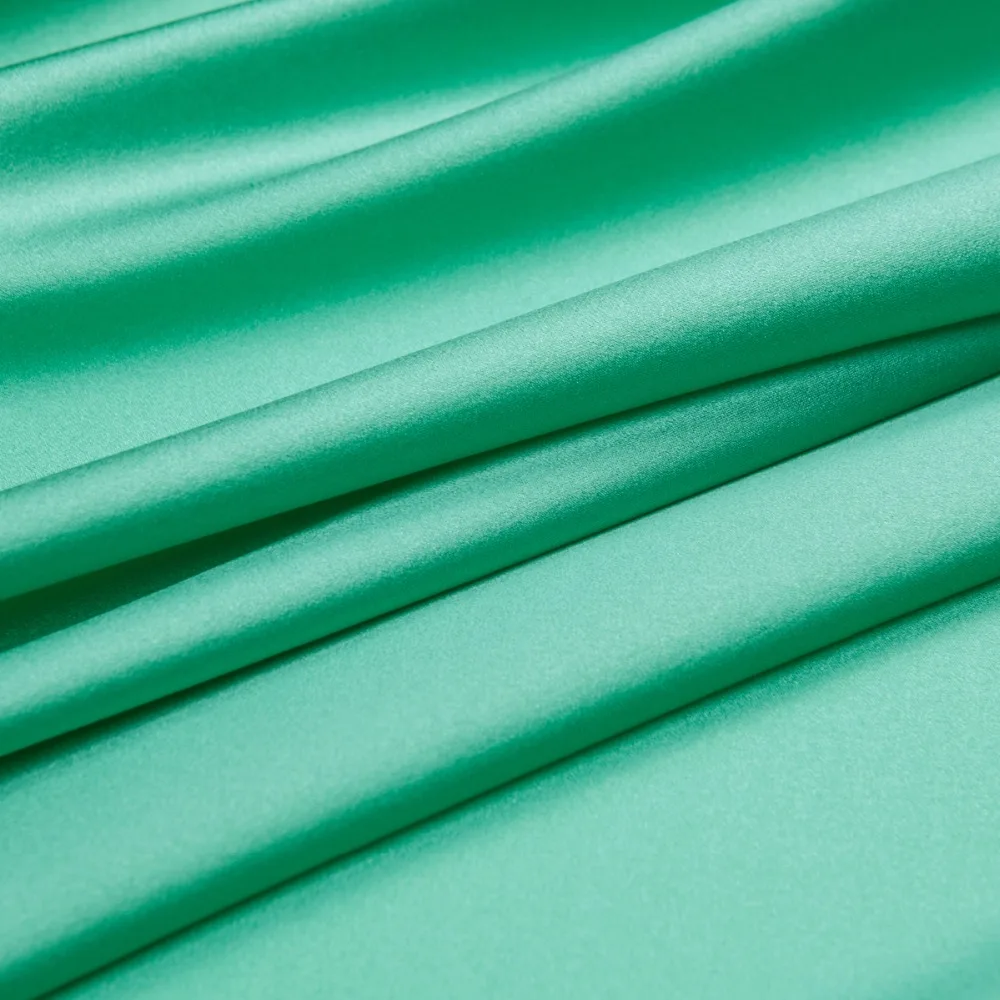 8 цветов: Роскошная блестящая однотонная тянущаяся шелковая креп атласная ткань