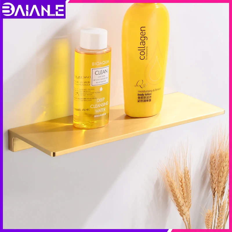 

Bathroom Shelf Shower Shampoo Organizer Brass Corner Storage Holder Shelves Bathroom Accessories Shower Shampoo Rack Wall Mount