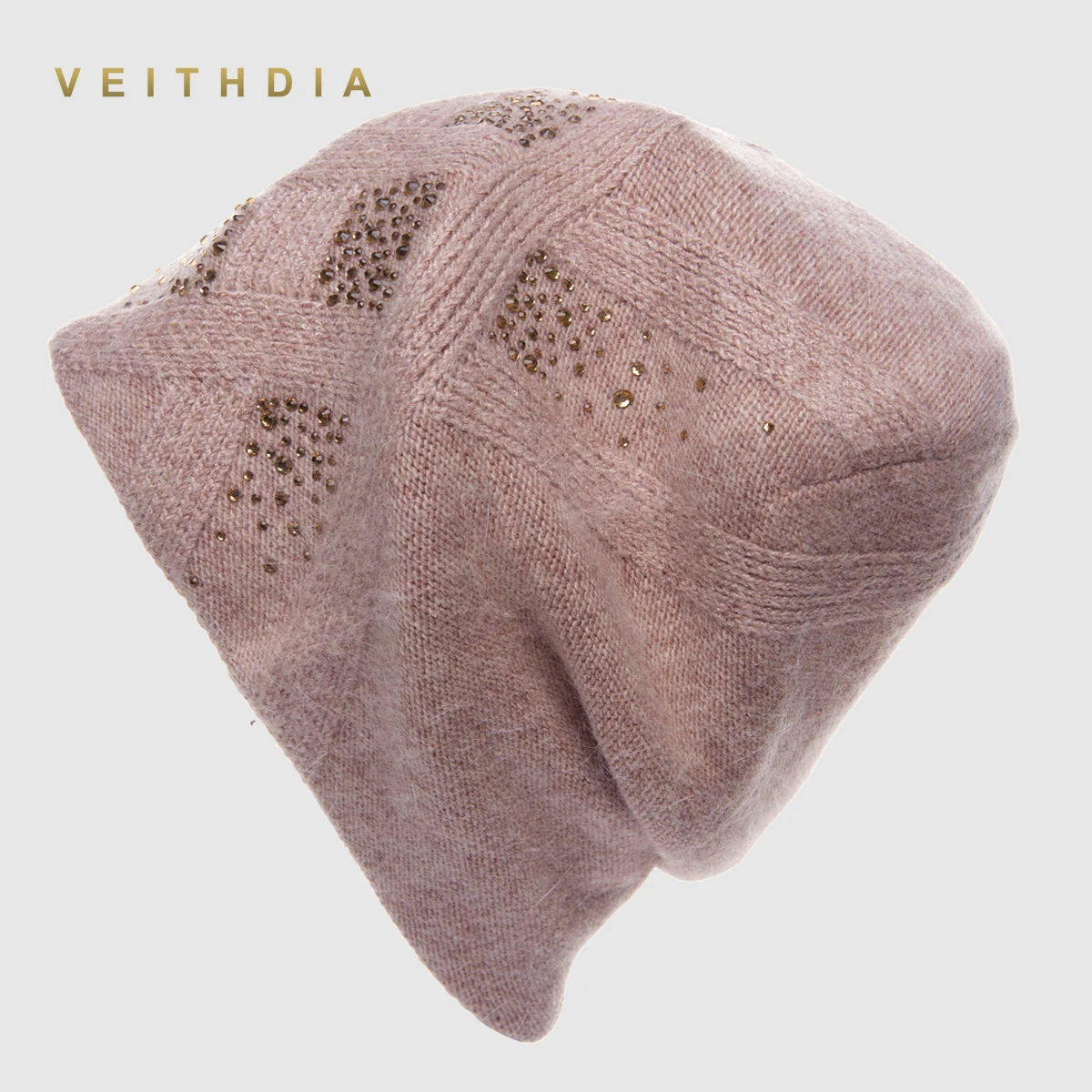 Женские кашемировые шапки VEITHDIA повседневные двухслойные плотные вязаные для