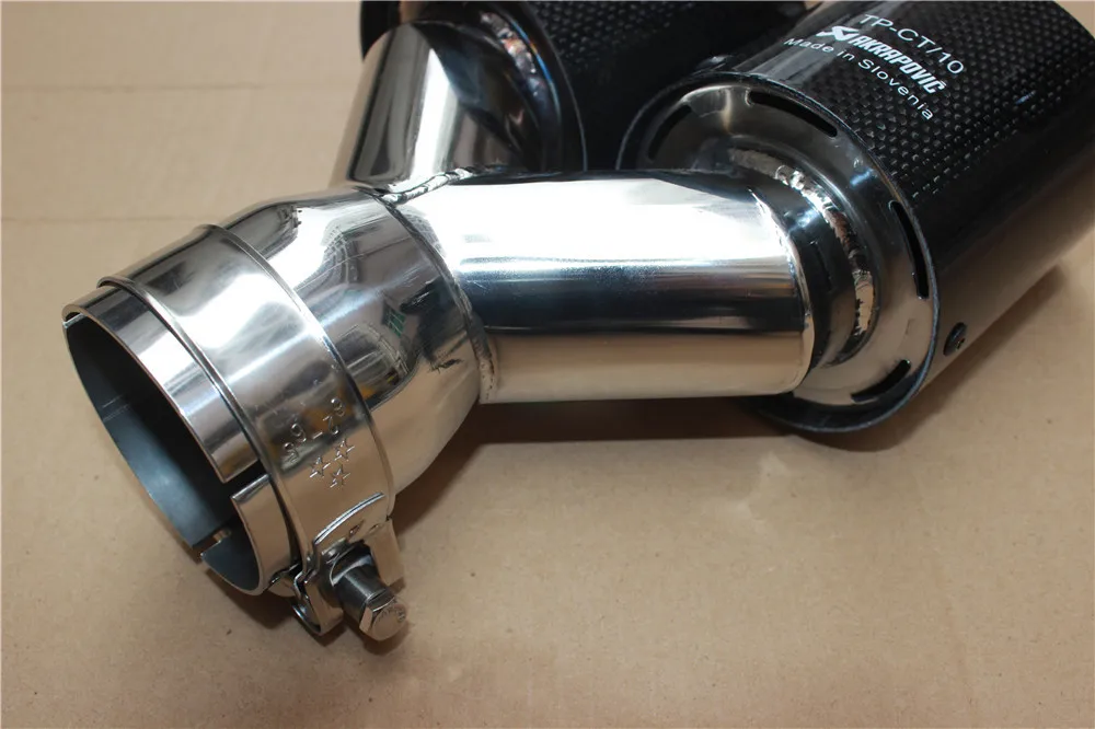 1 шт. Универсальный двойной выхлопной наконечник AKRAPOVIC Глянцевая выхлопная труба из углеродного волокна для хвоста quad AK глушитель наконечник
