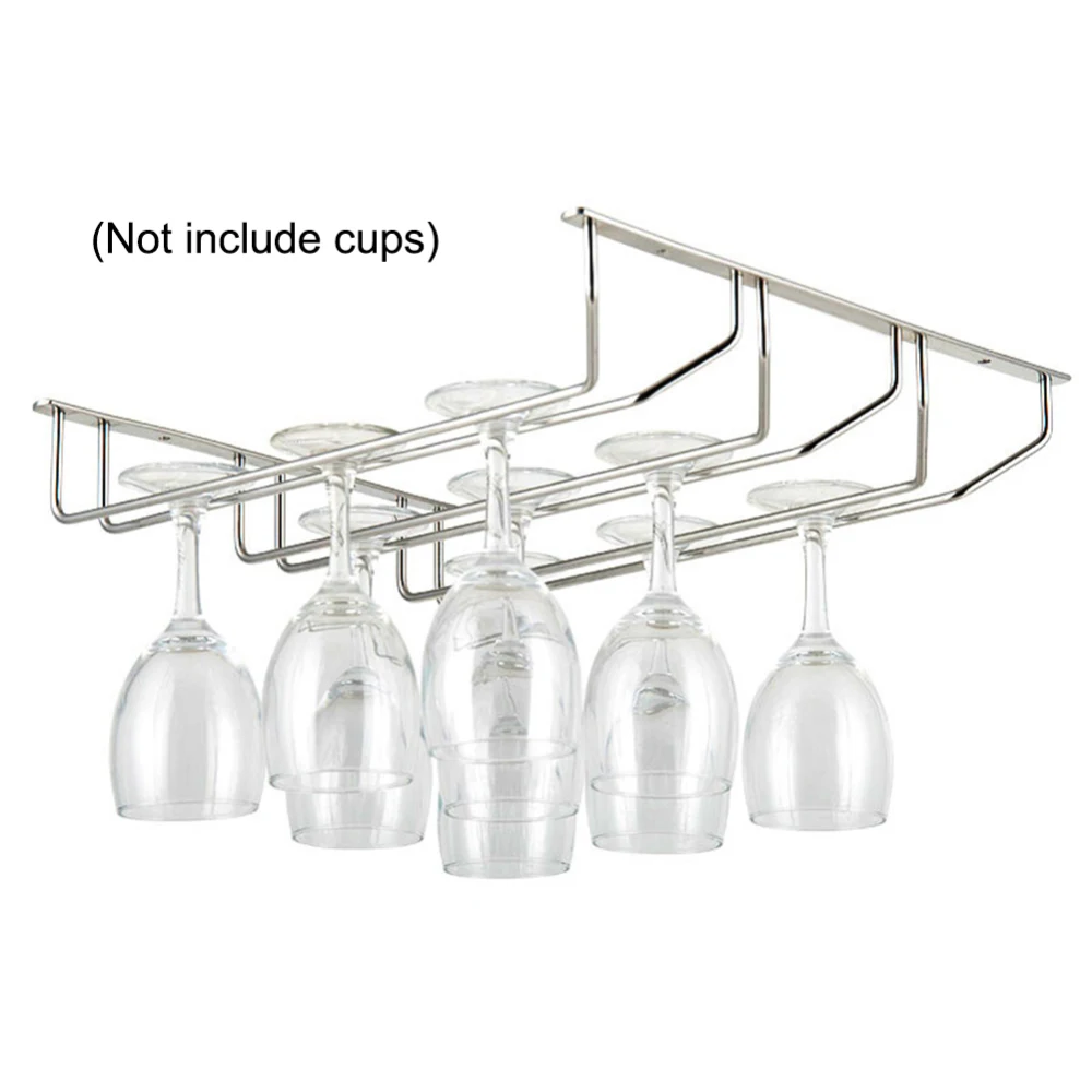 Нержавеющая сталь 3 ряда настенный держатель для стакана вина вешалка бара