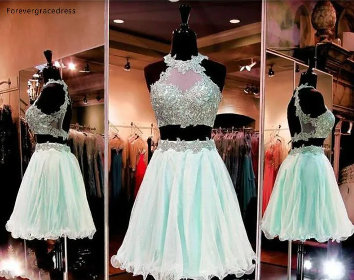 Короткое платье для выпускного вечера Sage из двух частей с прозрачной горловиной