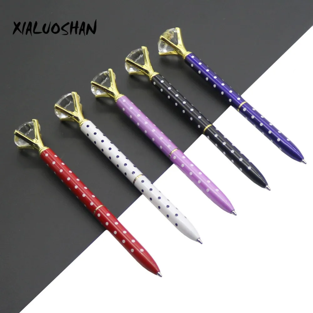 

30 Pcs/lot Kawaii Crystal Ballpoint Pen Fashion Girl Diamond Metal Pen Material Escolar Bolis Escolares Novelty School