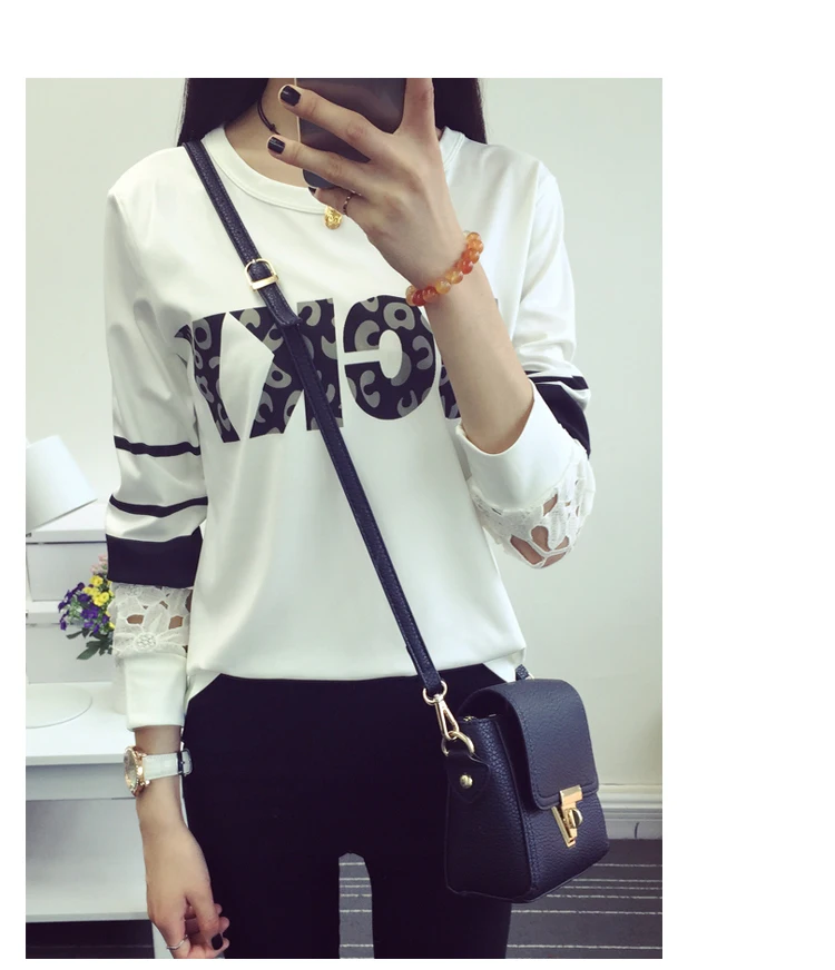 Женская длинная футболка с буквенным принтом повседневная хлопковая Футболка