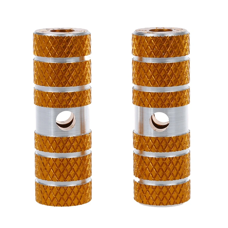 2 x BMX Mountain Bike Bicycle Axle Pedal Alloy Foot Stunt Pegs Cylinder Gold | Спорт и развлечения