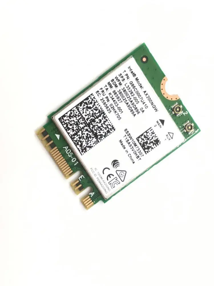 Белый Двухдиапазонный 2,4 Гбит/с Intel Wi-Fi 6 AX200NGW 802.11ax/ac mu-mimo 2x2 Wifi AX200 NGFF M.2 Bluetooth 5,0 Беспроводная Сеть карта - Цвет: Белый
