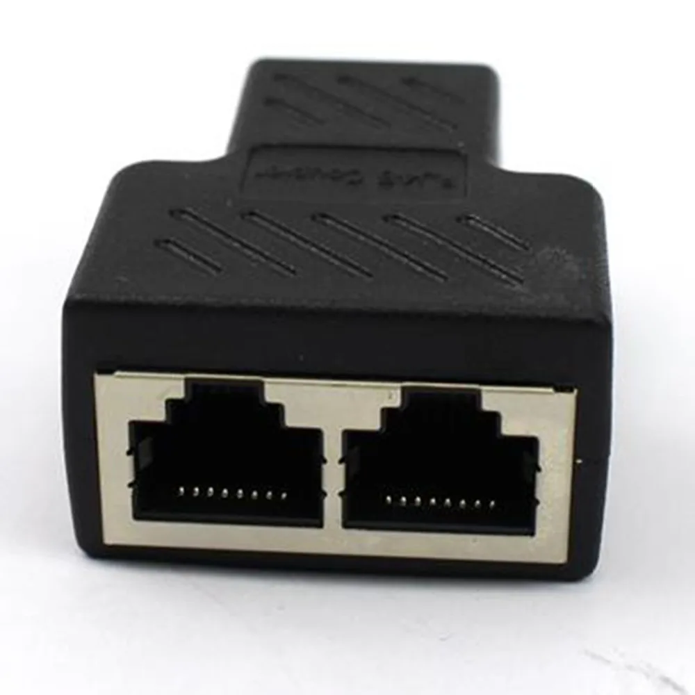 Преобразование добавить Ethernet пластиковый медный сердечник от 1 до 2 LAN RJ45 разъем