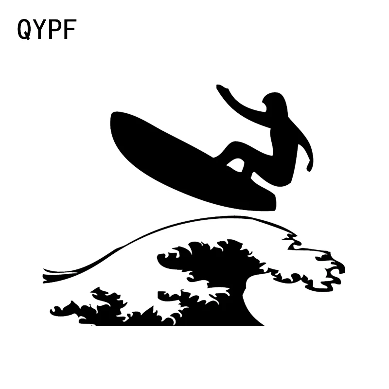 

QYPF 14,3*11,4 см Мода Забавный ветер Серфер океан море Декор автомобиля стикер винил силуэт Спорт C16-0732