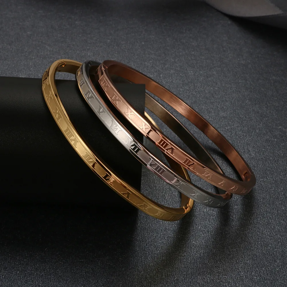 Модные свадебные браслеты ювелирные изделия римские цифры дизайн 316L из