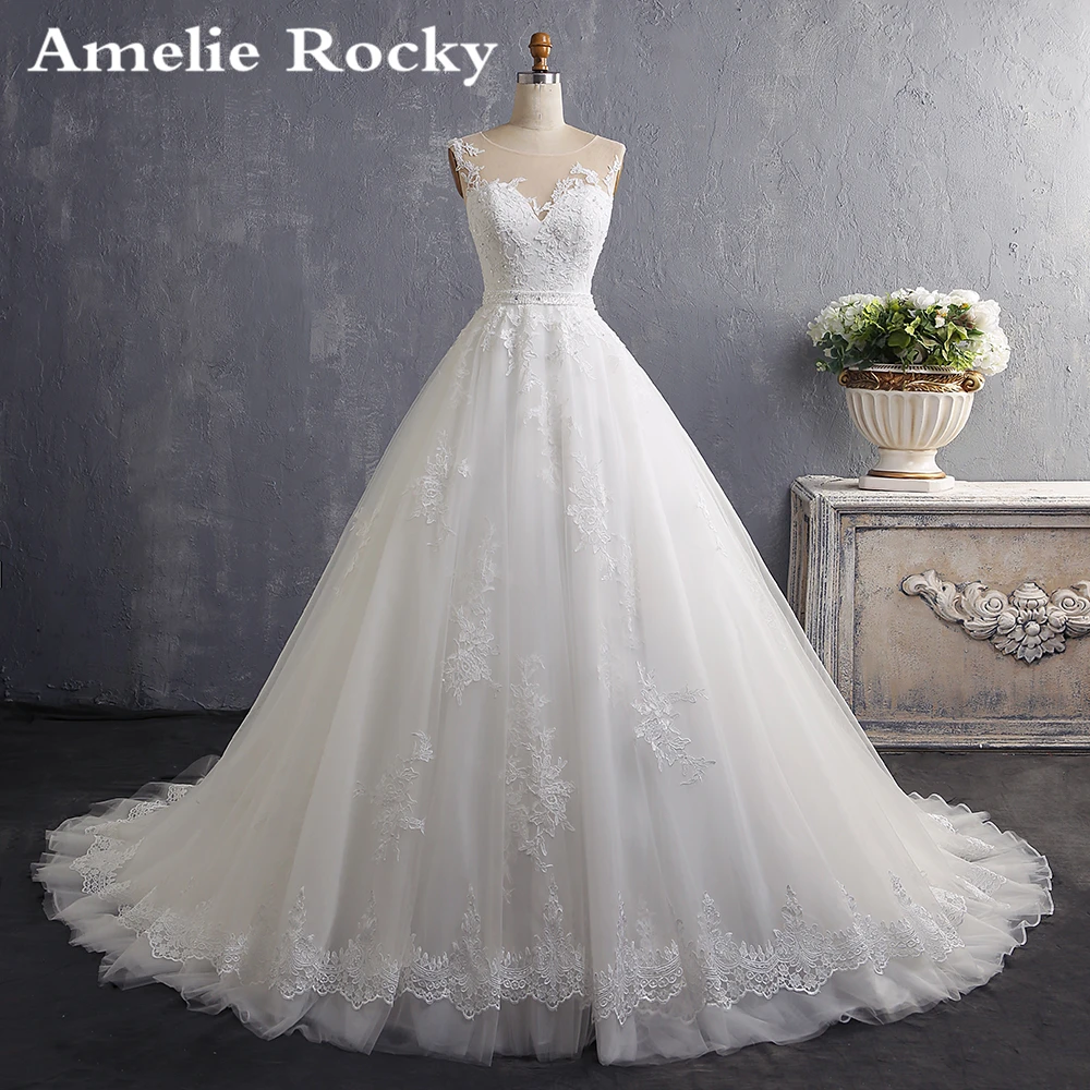

Vestido De Novia 2022 New Elegant Lace Bride Dress Princess Wedding Dresses Vintage Beading Wedding Gown Backless Robe De Mariee