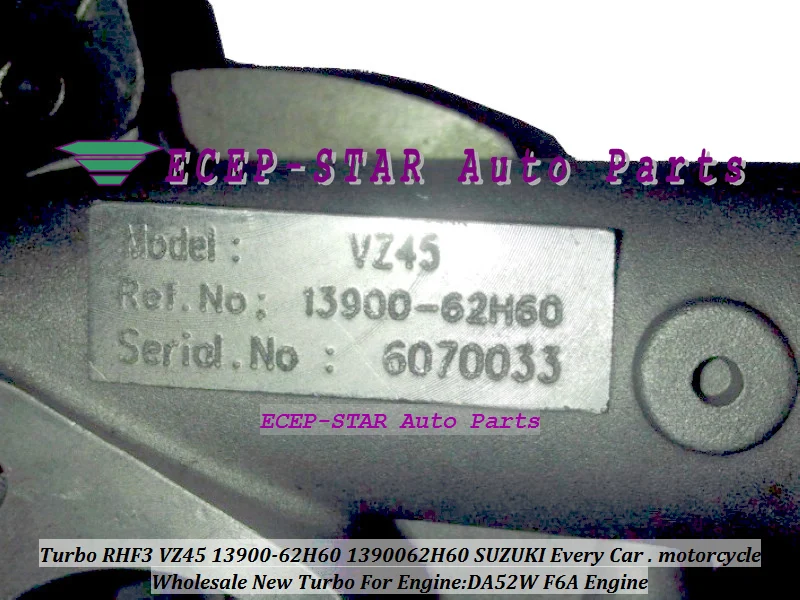 Турбокомпрессор Turbo RHF3 VZ45 13900 62H60 1390062H60 для ISUZU мотоциклов SUZUKI DA52W
