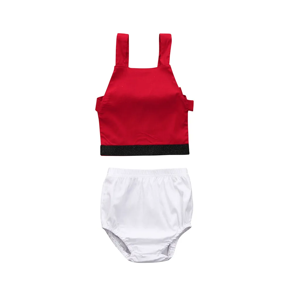 Летние комплекты одежды для маленьких девочек жилет на бретелях без рукавов топ +