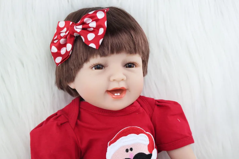55 см Силиконовая Кукла Reborn Smile Baby Girl игрушки как настоящая 22 дюйма принцесса куклы
