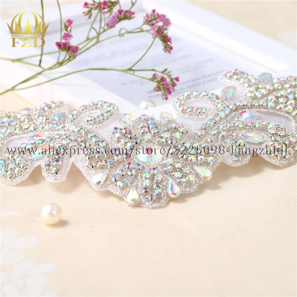FZD 10 Piece AB Rhinestone Applique Patch Sew On Garment Motif Glass Appliques Wedding Iron Diamante Shiny Ctystal Trim | Дом и сад