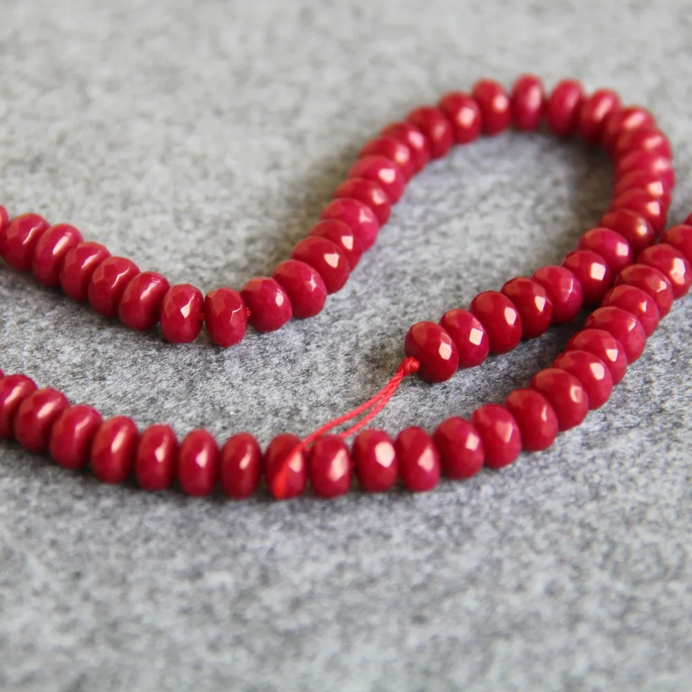 Accessory Crafts 6X8mm Faceted Dark Red Chalcedony Semi Finished Stones Abacus Shape DIY 15inch Jewelry Making Design Wholesale | Украшения