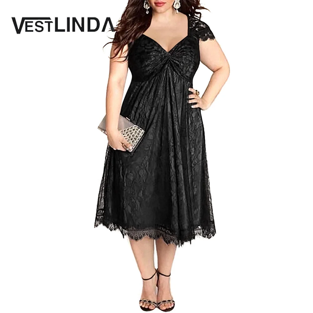 Женское кружевное платье VESTLINDA черное или Красное Облегающее с коротким рукавом