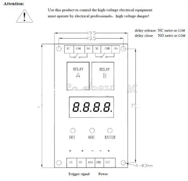 Двойной программируемый таймер задержки цикла реле 12 В|timer module|module 12vrelay module |